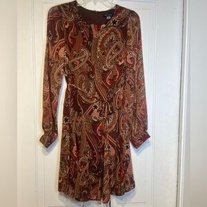 Tommy Hilfiger Multicolor Paisley Long Sleeve Dress